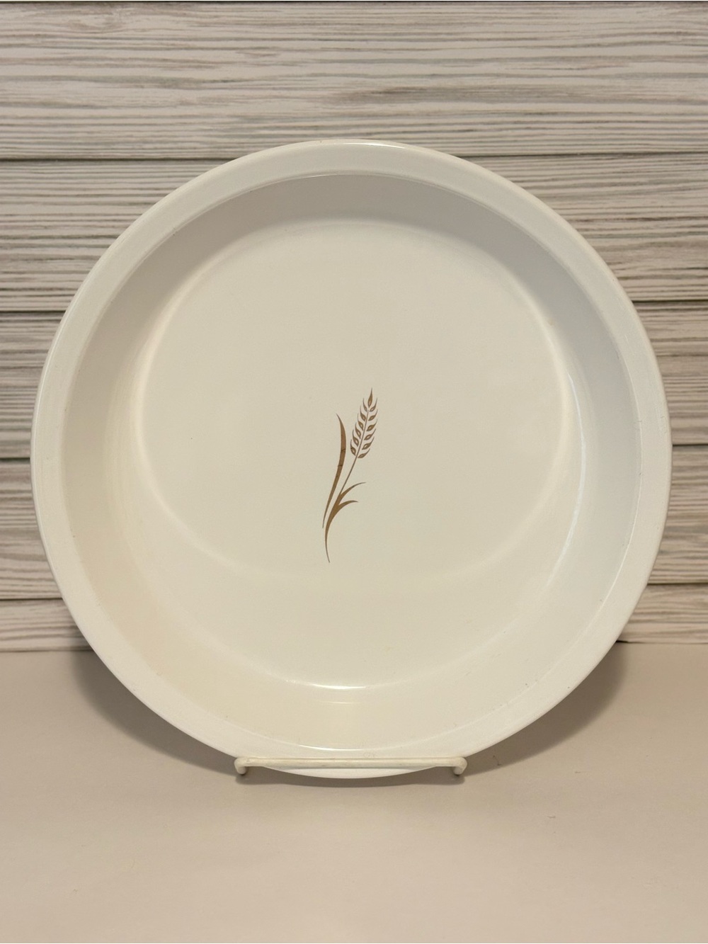 Vtg Corning Ware Golden Wheat Pie Plate W-309 Pyroceram Glass Ceramic 9" USA